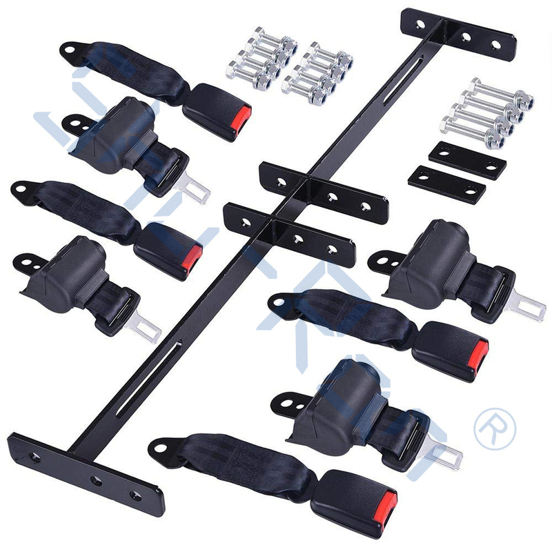 Schwarze einziehbare Passagier-Universalität Golfmobil-Sicherheitsgurt-Kit Club Cars EZGO Yamaha 4