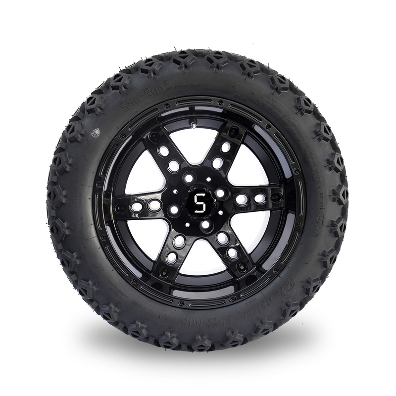 PUNKT das 14 Zoll-Golfmobil-Räder und ermüdet 22x10-14 alle Speichen des Gelände-Glanz-Schwarz-6