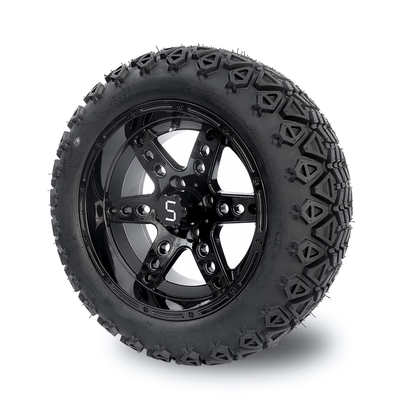 PUNKT das 14 Zoll-Golfmobil-Räder und ermüdet 22x10-14 alle Speichen des Gelände-Glanz-Schwarz-6