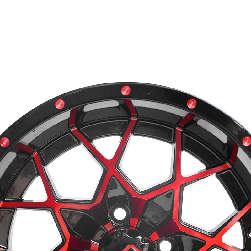 Aluminiumlegierungs-Golfmobil dreht rotes Bolzen-Muster des Glanz-Schwarz-101,6 PCD 4x4