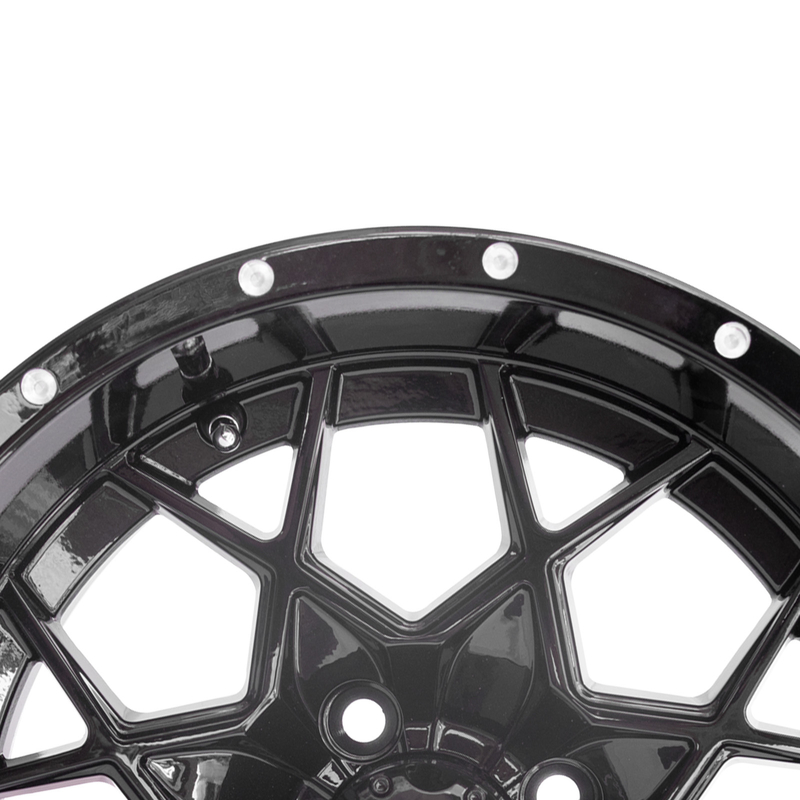 Turbulenz 14 Zoll-Golfmobil-Aluminiumräder glattes schwarzes PCD 4/101.6