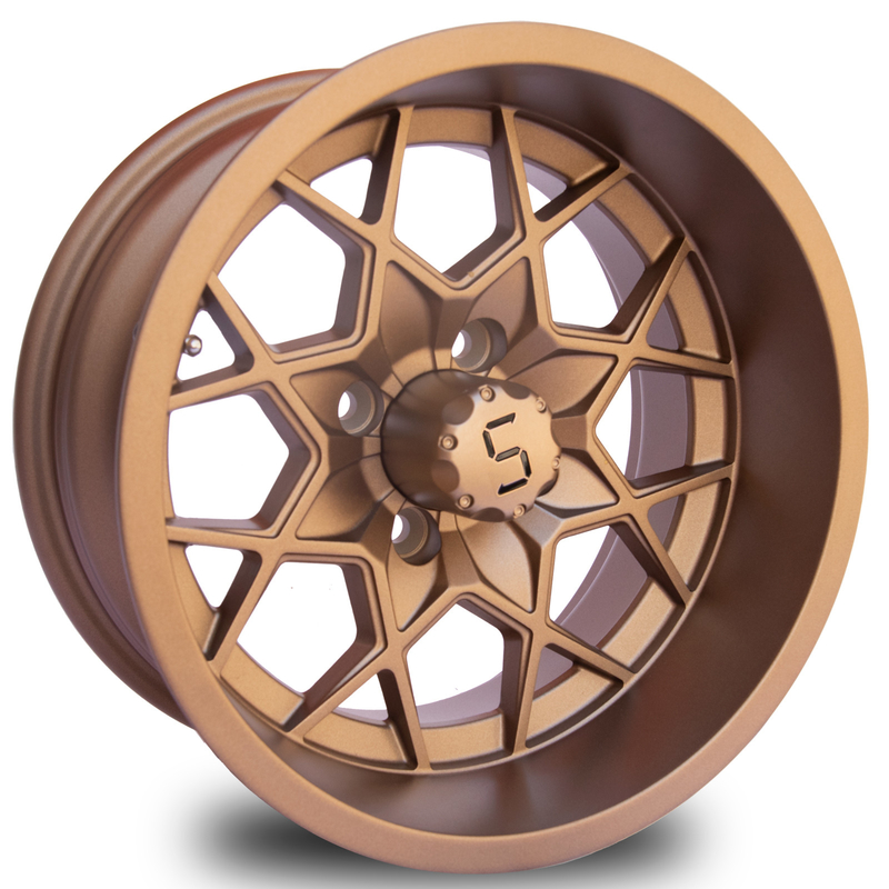 12 / 14 Zoll-Bronzegolfmobil-Aluminiumrad-4X4 Bolzen-Muster -25 UND 101,6 PCD