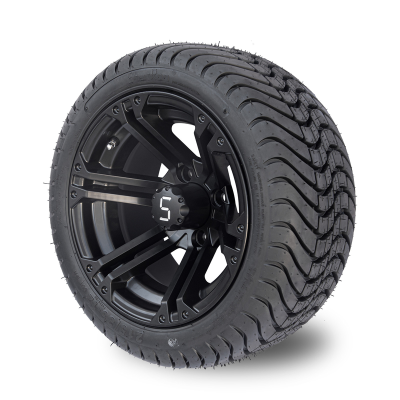12x7 Matte Black Golf Cart Wheel ermüden kombiniertes 215/35-12 flachen Reifen kombinierte 101,6 PCD