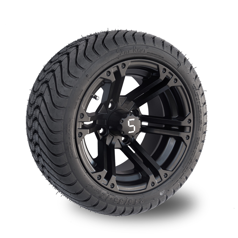 12x7 Matte Black Golf Cart Wheel ermüden kombiniertes 215/35-12 flachen Reifen kombinierte 101,6 PCD