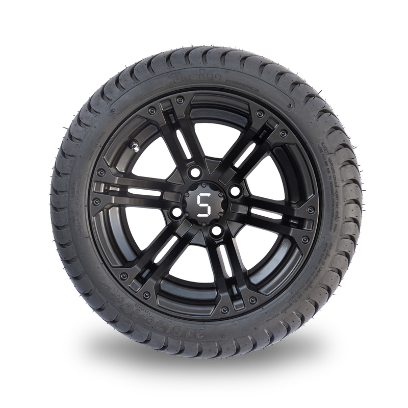 12x7 Matte Black Golf Cart Wheel ermüden kombiniertes 215/35-12 flachen Reifen kombinierte 101,6 PCD