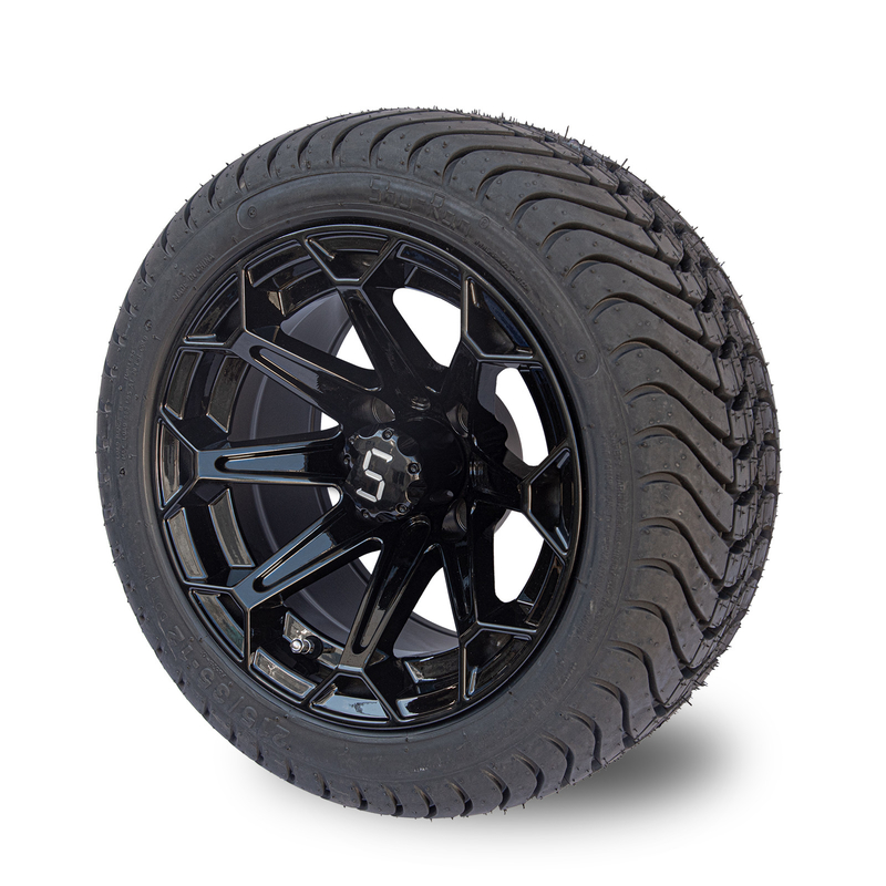 ShuRan polieren schwarze das 12 Zoll-Golfmobil-Räder und ermüden 215/35-12 Reifen DOT Approved