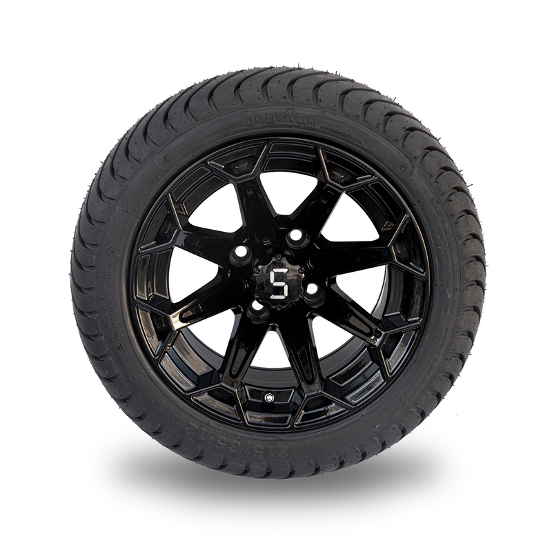 ShuRan polieren schwarze das 12 Zoll-Golfmobil-Räder und ermüden 215/35-12 Reifen DOT Approved