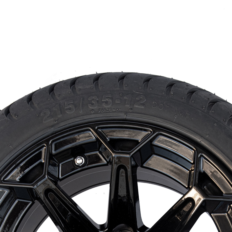 ShuRan polieren schwarze das 12 Zoll-Golfmobil-Räder und ermüden 215/35-12 Reifen DOT Approved