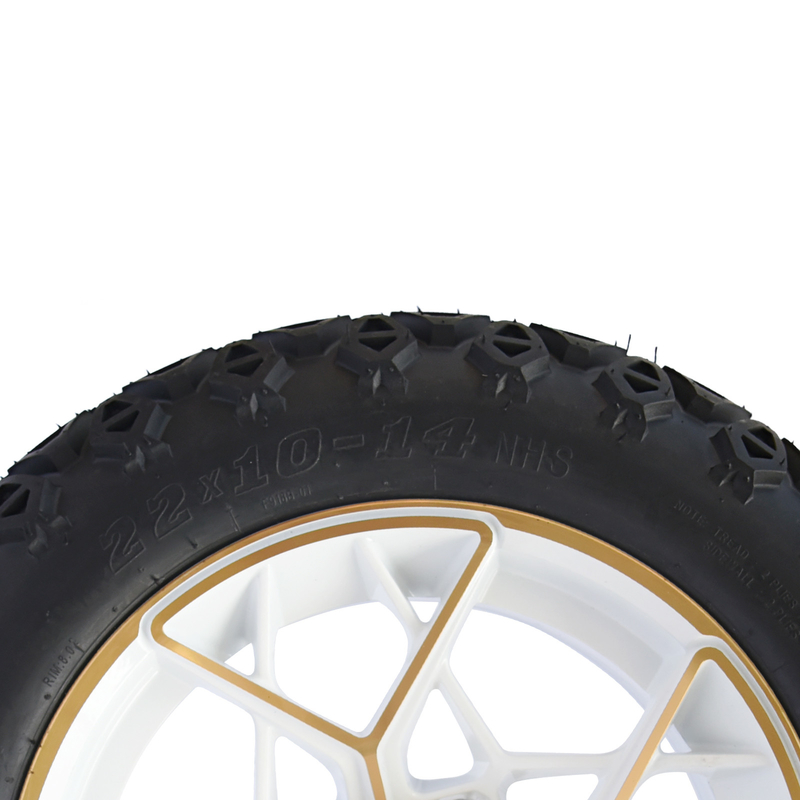 Goldweiße 14 Zoll-Golfmobil-Kanten und Reifen kombiniertes 4PLY 101,6 PCD