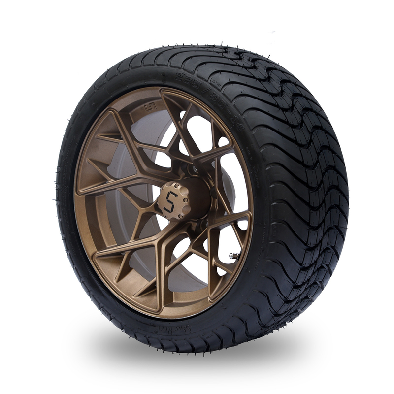 Bronze-14 Zoll-Golfmobil-Rad und kombiniertes 225/30-14 4PLY DOT Approved ermüden