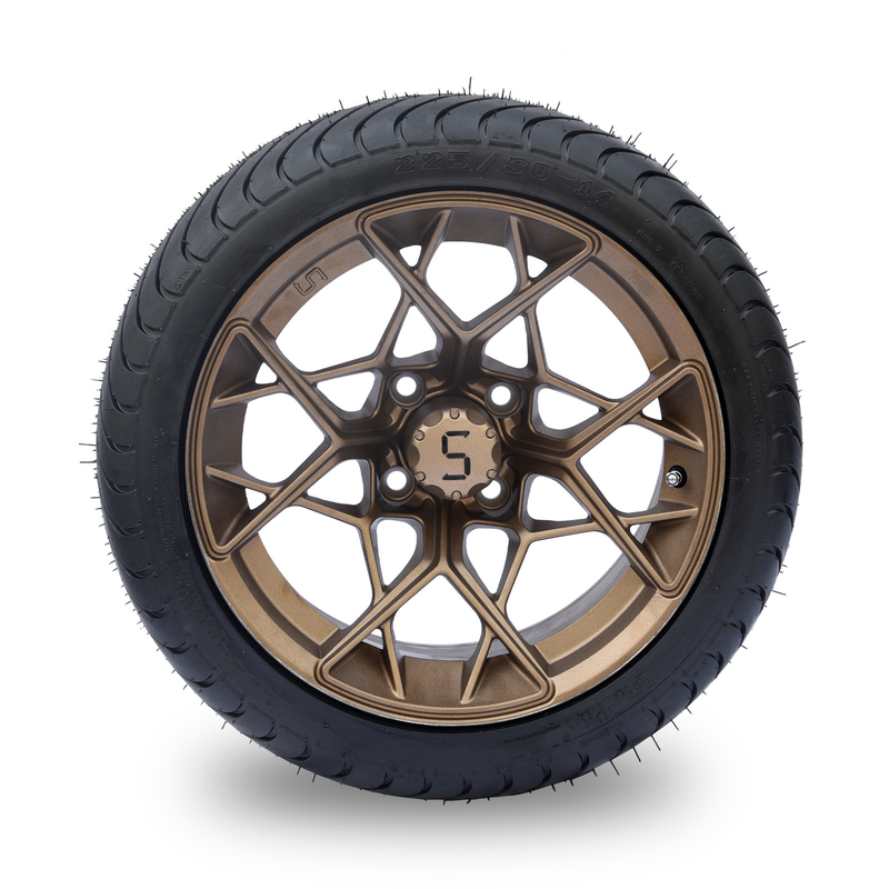 Bronze-14 Zoll-Golfmobil-Rad und kombiniertes 225/30-14 4PLY DOT Approved ermüden
