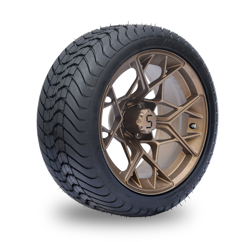 Bronze-14 Zoll-Golfmobil-Rad und kombiniertes 225/30-14 4PLY DOT Approved ermüden