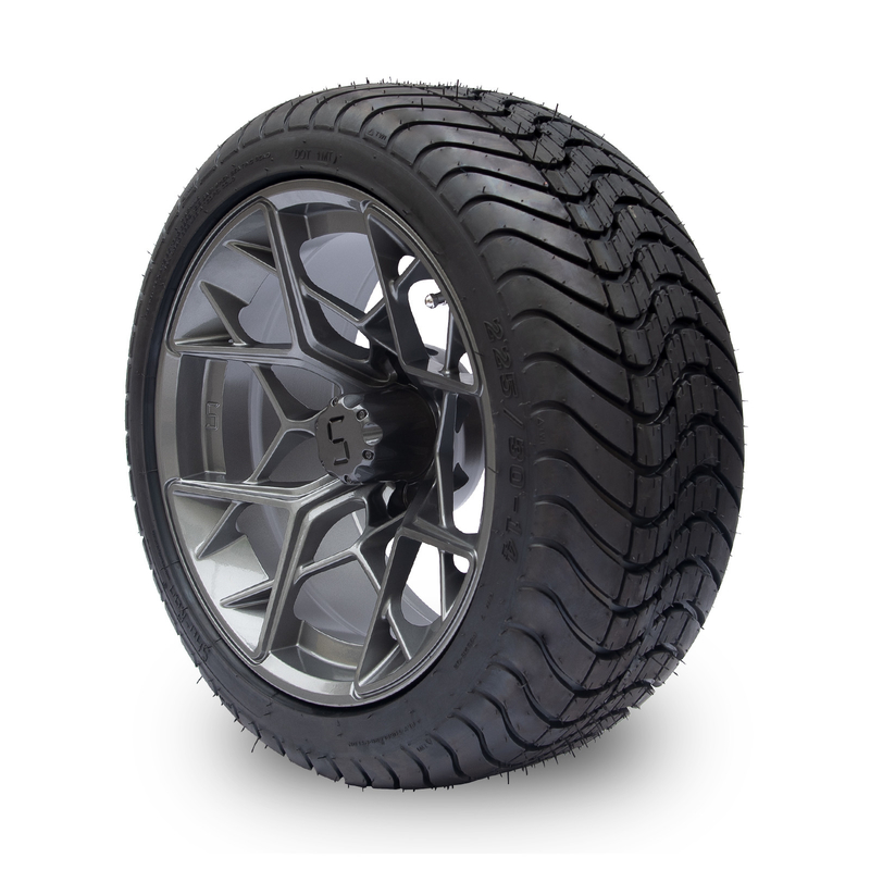 Gunmetal-Ende 14 Zoll-Golfmobil-Räder und Reifen 225/30-14 101,6 Bolzen-Muster PCD 4x4