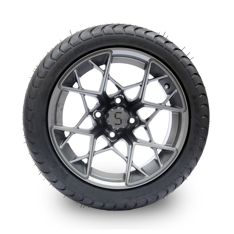 Gunmetal-Ende 14 Zoll-Golfmobil-Räder und Reifen 225/30-14 101,6 Bolzen-Muster PCD 4x4