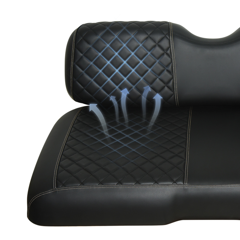 Schwarze Basis Doppel-Diamant-Muster Golf-Wagen Front-Sitz-Kissen für EZGO RXV