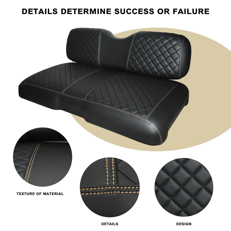 Schwarze Basis Doppel-Diamant-Muster Golf-Wagen Front-Sitz-Kissen für EZGO RXV