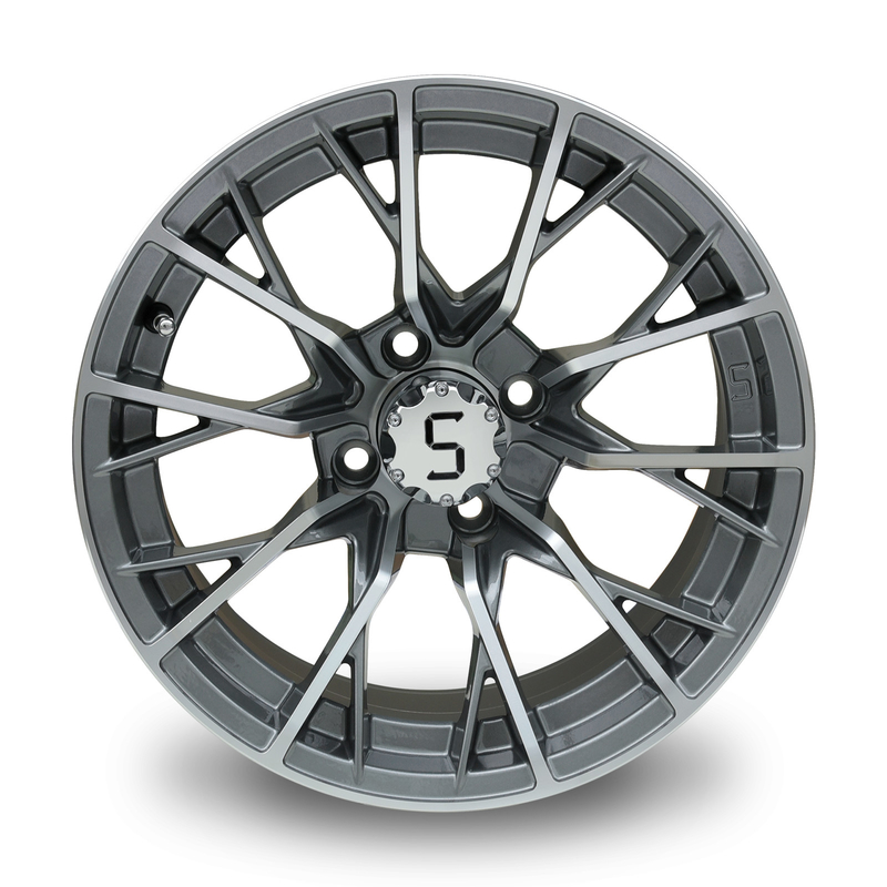 Neue Ankunft 14-Zoll-Golfwagenräder Maschinengestaltet/Gunmetal ET-25 Kundensupport