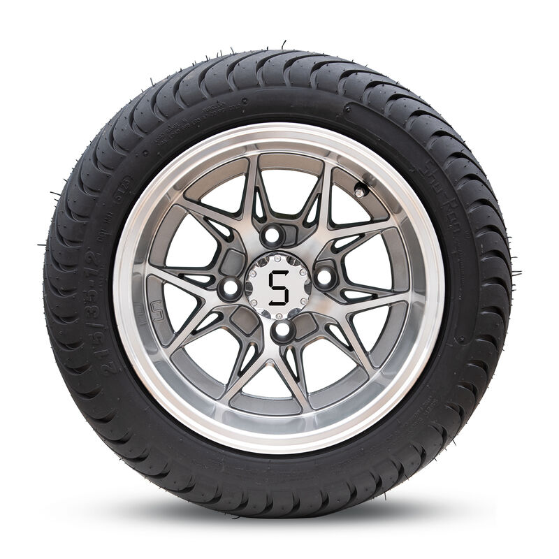 12 Zoll Golfkarren Räder und Reifen Baugruppen mit S Center Caps und Chrome Lug Nuts geeignet für Club Car Ezgo Yamaha Golfkarren