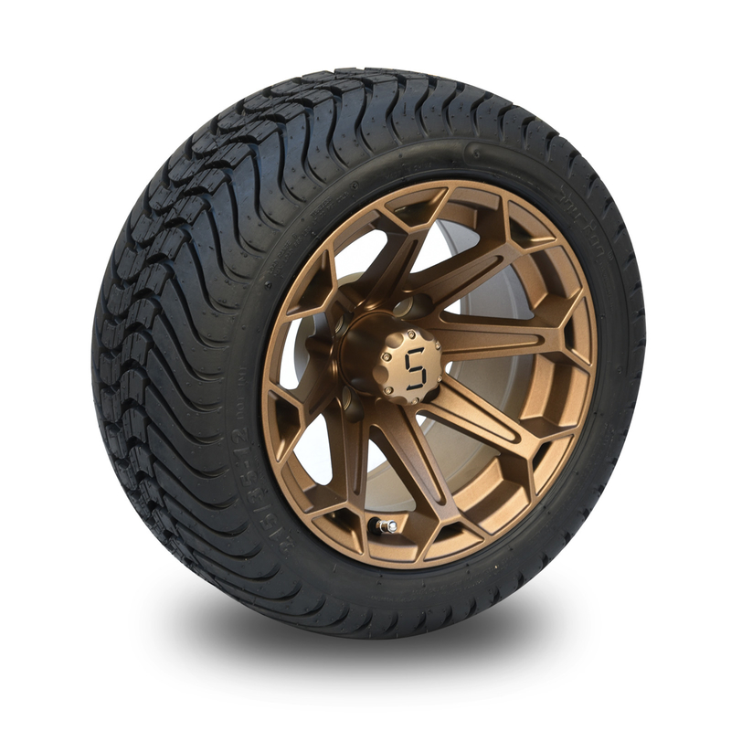 Golfmobil 12 Zoll-Bronzealuminiumräder und 215/35-12 flaches DOT Tyres Assembly 4x4 Bolzen-Muster