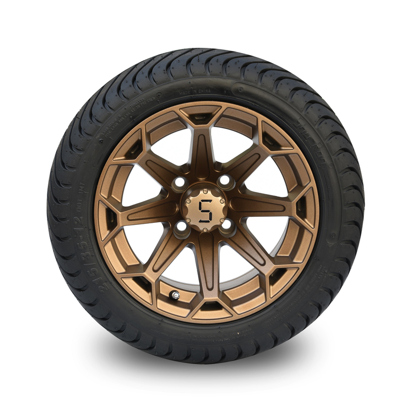 Golfmobil 12 Zoll-Bronzealuminiumräder und 215/35-12 flaches DOT Tyres Assembly 4x4 Bolzen-Muster