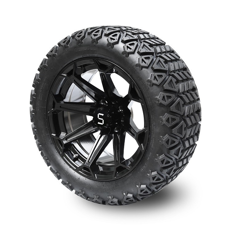 Golfmobil 14 Zoll-glatte schwarze Räder und 22x10-14 DOT Tires mit Mittelkappen-und Ansatz-Nüssen