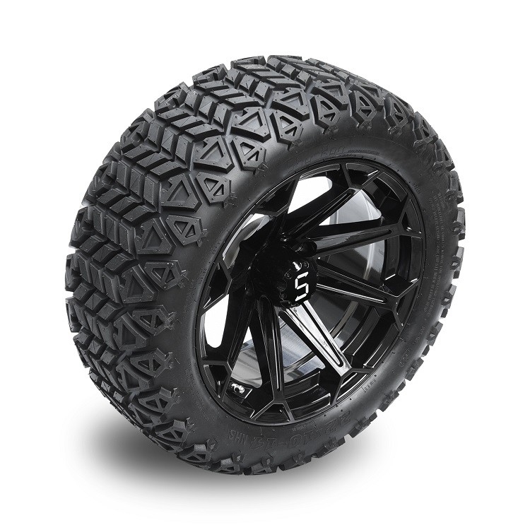 Golfmobil 14 Zoll-glatte schwarze Räder und 22x10-14 DOT Tires mit Mittelkappen-und Ansatz-Nüssen