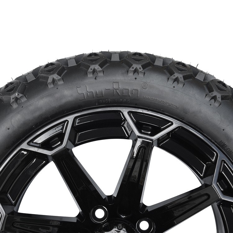 Golfmobil 14 Zoll-glatte schwarze Räder und 22x10-14 DOT Tires mit Mittelkappen-und Ansatz-Nüssen