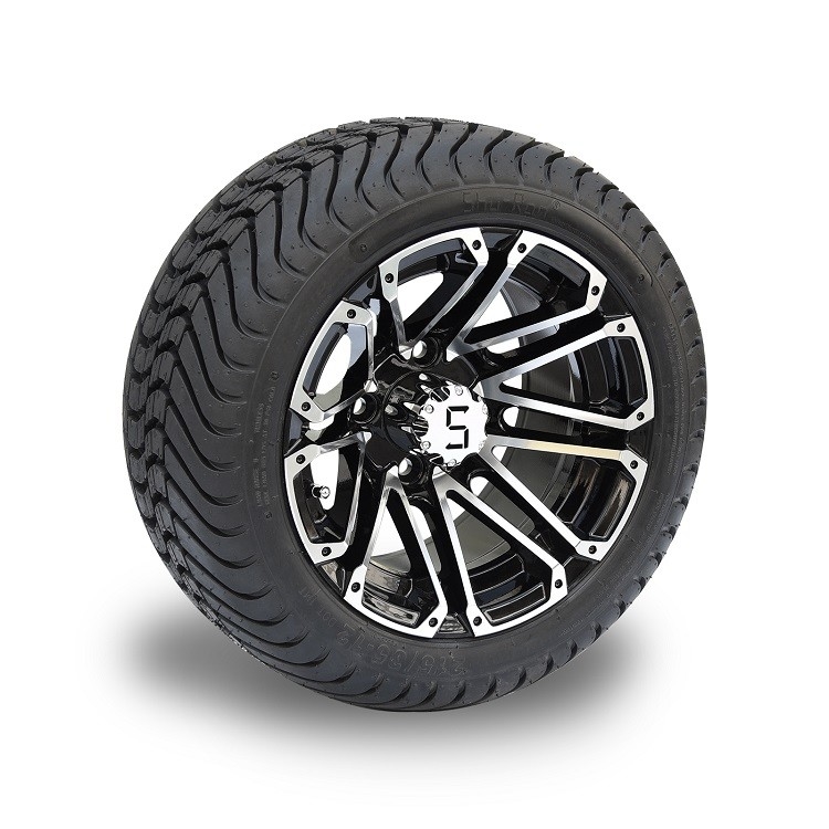 12 Zoll Machiend/schwarze Golfmobil-Räder und 215/35-12 DOT Street Tires Combo 4 Falte