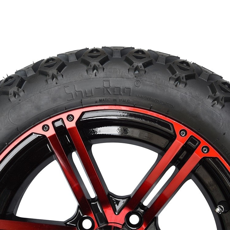 14 Zoll-Golfmobil-rote/glatte schwarze Räder und 22x10-14“ DOT All Terrain Tires Assembly