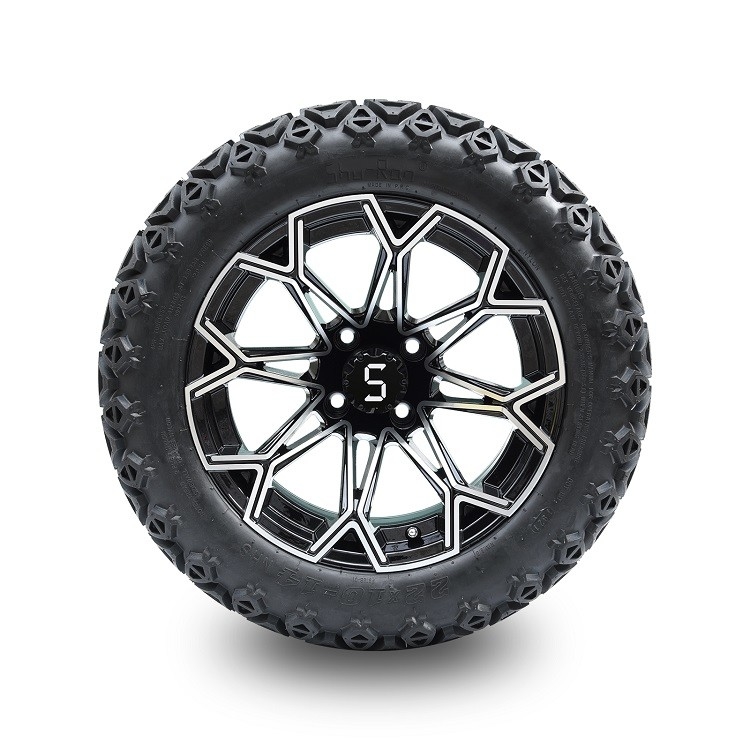 Golfmobil 22 Zoll aller Terrian-Reifen und 14 Zoll maschinell bearbeitete schwarze Aluminiumrad