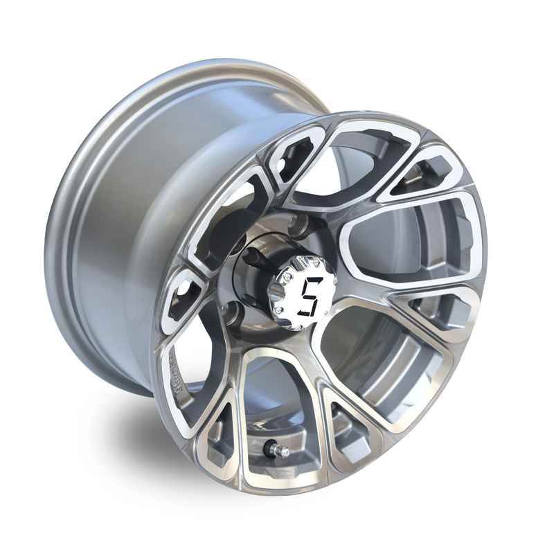 Golfmobil 12 Zoll maschinell bearbeitet/Gunmetal-Aluminiumräder einschließlich Mittelbolzen-Muster der kappen-4x4 (101.6mm)