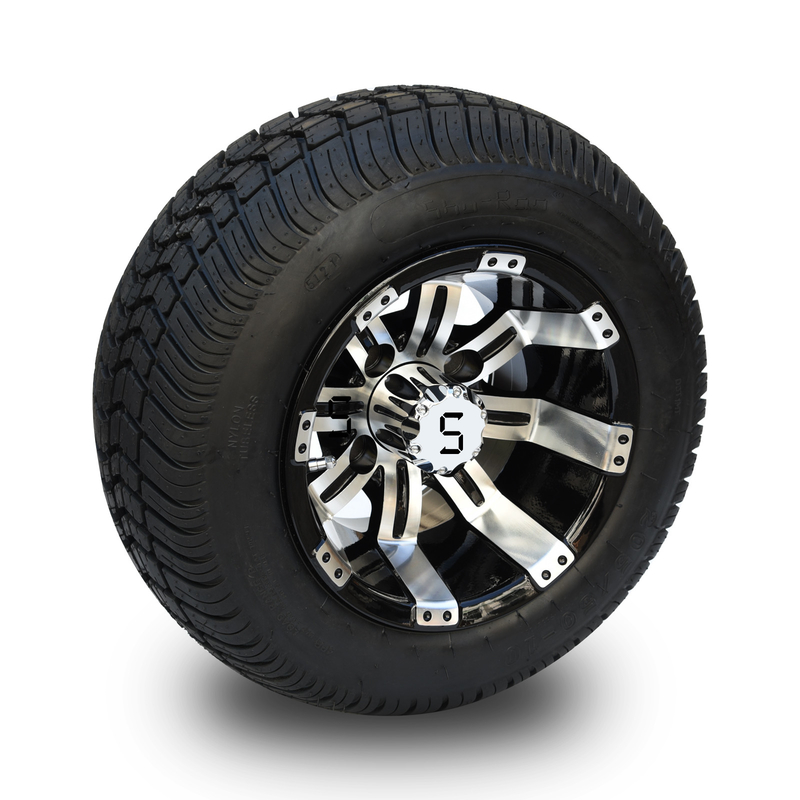 205/50-10 veranschlagte maschinell bearbeitete/glatte schwarze Rad-kombinierte 4 Falte DOT Low Profile Street Tiress und des 10 Zoll-Golfmobils