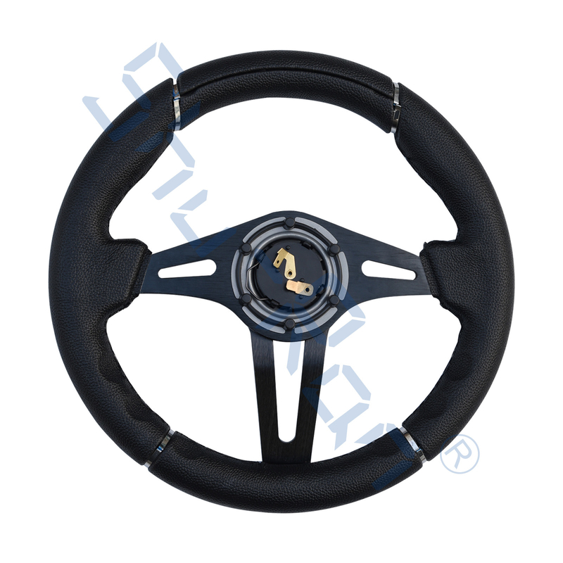 Golfmobil-Herausforderer-Schwarz-Griff/schwarze Speichen-Lenkrad für Verein-Auto, EZGO und Yamaha