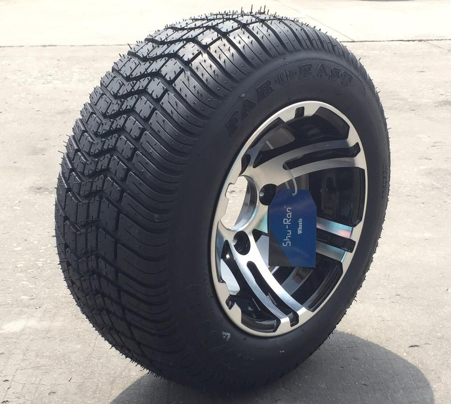 205/50-10 veranschlagte maschinell bearbeitete/glatte schwarze Rad-kombinierte 4 Falte DOT Low Profile Street Tiress und des 10 Zoll-Golfmobils