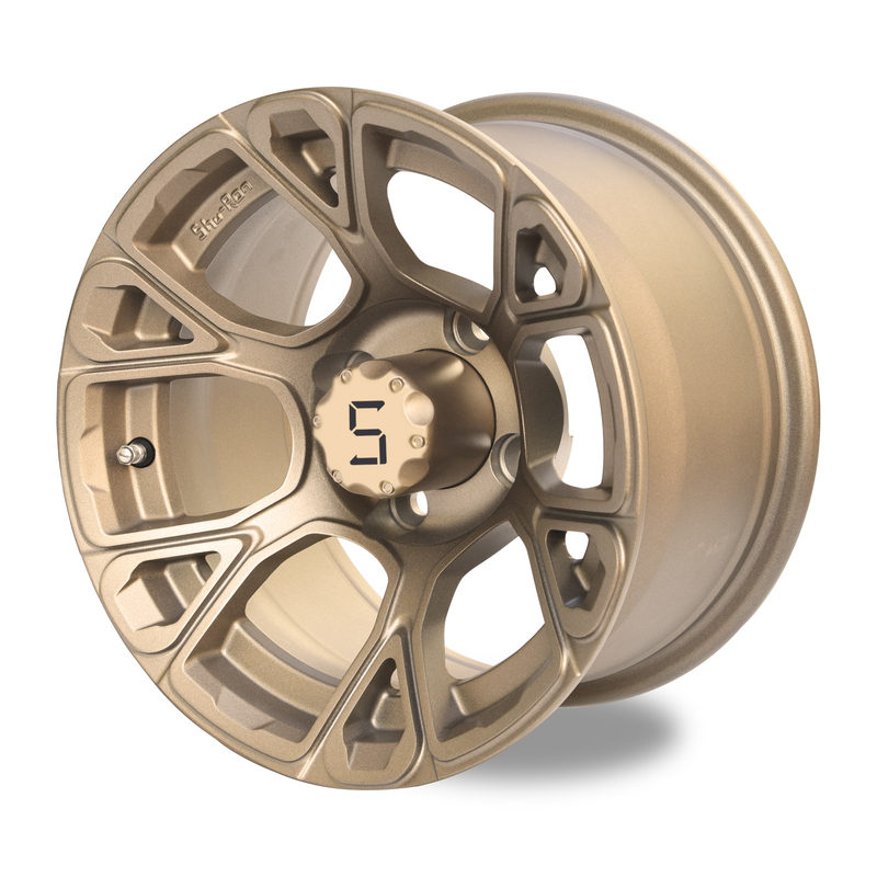 12 Zoll-Golfmobil-Rad-Bronze-UND -25mm 4x4 Bolzen-Muster 101,6 PCD