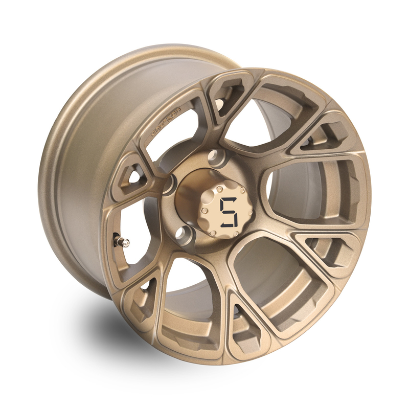 12 Zoll-Golfmobil-Rad-Bronze-UND -25mm 4x4 Bolzen-Muster 101,6 PCD