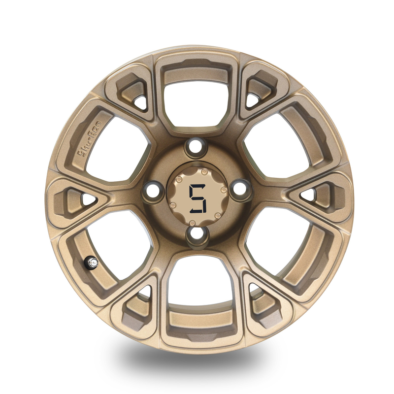 12 Zoll-Golfmobil-Rad-Bronze-UND -25mm 4x4 Bolzen-Muster 101,6 PCD